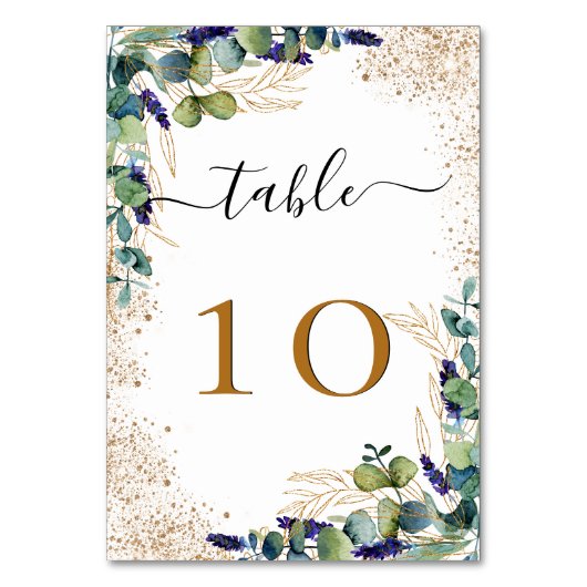 Eucalyptus greenery elegant glitter gold kaart (Voorkant)