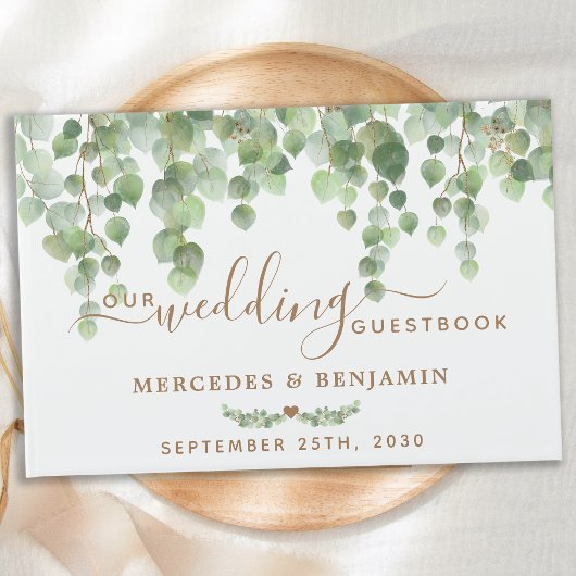 Eucalyptus Greenery Elegant Gold Wedding Gastenboek