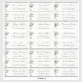 Eucalyptus Greenery Elegant Guest Address Sticker