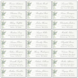 Eucalyptus Greenery Elegant Guest Address Sticker