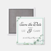 Eucalyptus Greenery Elegant Huwelijk Save the Date Magneet (Voorkant / Achterkant)