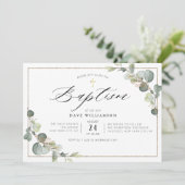eucalyptus greenery elegant lijst baptisme kaart (Staand voorkant)