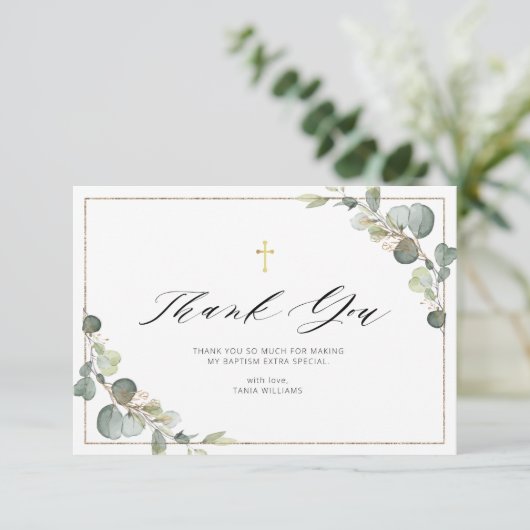 eucalyptus greenery elegant lijst dank je creditca kaart (Staand voorkant)