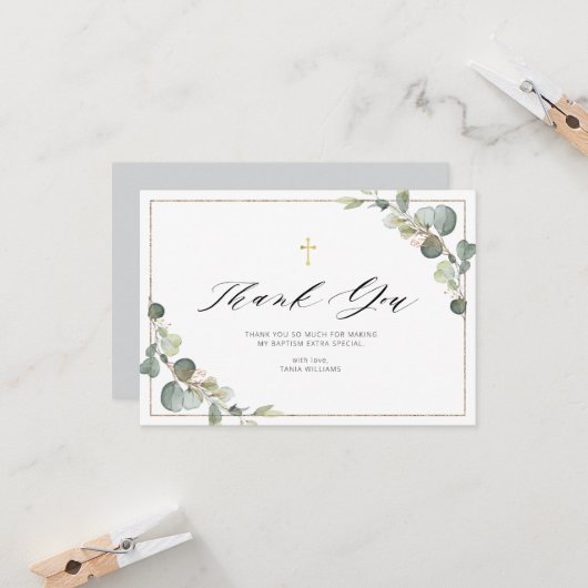 eucalyptus greenery elegant lijst dank je creditca kaart (Voorkant / Achterkant in situ)