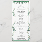 Eucalyptus Greenery Elegant minimalistisch program Programmakaart (Achterkant)