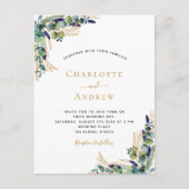 Eucalyptus greenery elegant modern huwelijk briefkaart (Voorkant)