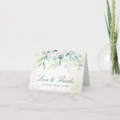 Eucalyptus Greenery Elegant Non Photo Wedding Bedankkaart (Voorkant)