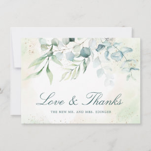 Eucalyptus Greenery Elegant Non Photo Wedding Bedankkaart