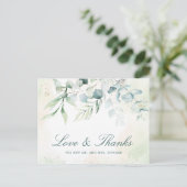 Eucalyptus Greenery Elegant Non Photo Wedding Briefkaart (Staand voorkant)