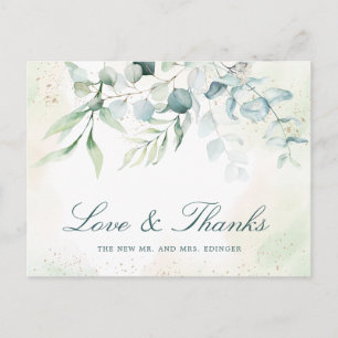 Eucalyptus Greenery Elegant Non Photo Wedding Briefkaart