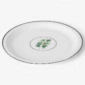 Eucalyptus greenery elegant paper plates papieren bordje (Gekanteld)