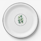 Eucalyptus greenery elegant paper plates papieren bordje (Voorkant)