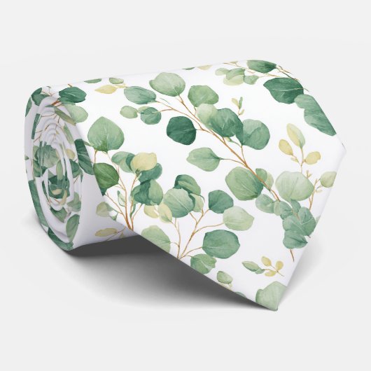 Eucalyptus Greenery Elegant Pattern Stropdas (Opgerold)