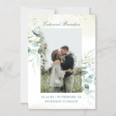 Eucalyptus Greenery Elegant Photo Save the Date Magnetische Uitnodiging (Voorkant)