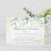 Eucalyptus Greenery Elegant Rehearsal Dinner Kaart (Staand voorkant)