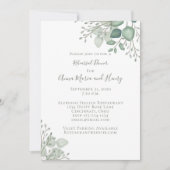 Eucalyptus Greenery Elegant Rehearsal Dinner Kaart (Voorkant)