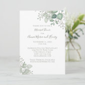 Eucalyptus Greenery Elegant Rehearsal Dinner Kaart (Staand voorkant)