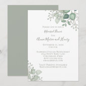 Eucalyptus Greenery Elegant Rehearsal Dinner Kaart (Voorkant / Achterkant)