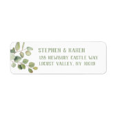 Eucalyptus Greenery Elegant Return Address Label (Voorkant)