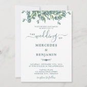 Eucalyptus Greenery Elegant Sage Wedding Kaart (Voorkant)