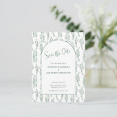 Eucalyptus Greenery Elegant Save the Date Wedding Briefkaart (Staand voorkant)