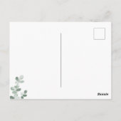 Eucalyptus Greenery Elegant Save the Date Wedding Briefkaart (Achterkant)