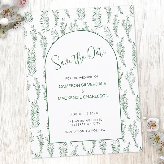 Eucalyptus Greenery Elegant Save the Date Wedding Briefkaart
