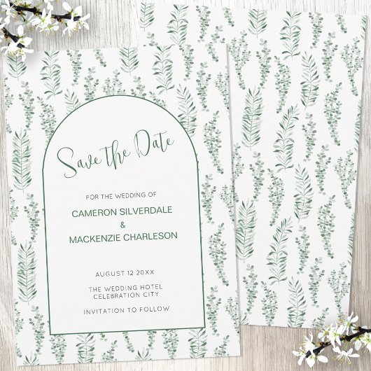Eucalyptus Greenery Elegant Save the Date Wedding Kaart