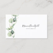 Eucalyptus Greenery Elegant Script Beauty Salon Visitekaartje (Voorkant)