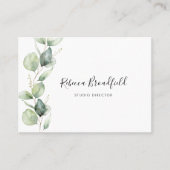 Eucalyptus Greenery Elegant Script Schoonheid en h Visitekaartje (Voorkant)