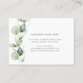 Eucalyptus Greenery Elegant Script Schoonheid en h Visitekaartje (Achterkant)