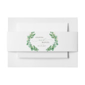 Eucalyptus Greenery Elegant Script Uitnodigingen Wikkel (Voorkant Voorbeeld)