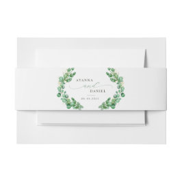 Eucalyptus Greenery Elegant Script Uitnodigingen Wikkel