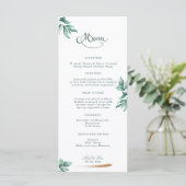 Eucalyptus Greenery Elegant Script Wedding Menu (Staand voorkant)