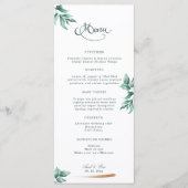 Eucalyptus Greenery Elegant Script Wedding Menu (Voorkant)