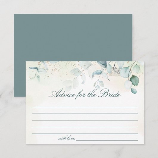 Eucalyptus Greenery Elegant Vrijgezellenfeest Advieskaart (Voorkant / Achterkant)