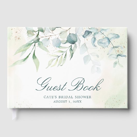 Eucalyptus Greenery Elegant Vrijgezellenfeest Gastenboek (Voorkant)