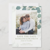 Eucalyptus Greenery Elegant Waterverf Leaves Invi Kaart (Voorkant)