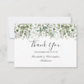 Eucalyptus Greenery Elegant Waterverf Wedding Bedankkaart (Voorkant)