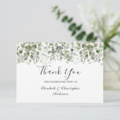 Eucalyptus Greenery Elegant Waterverf Wedding Bedankkaart (Staand voorkant)