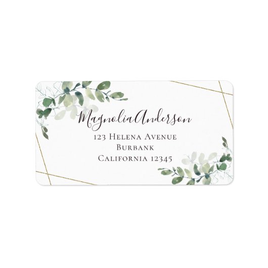 Eucalyptus Greenery Elegant Weddenschap Label (Voorkant)