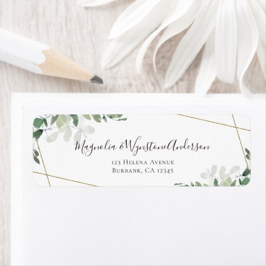 Eucalyptus Greenery Elegant Weddenschap Label (Insitu)