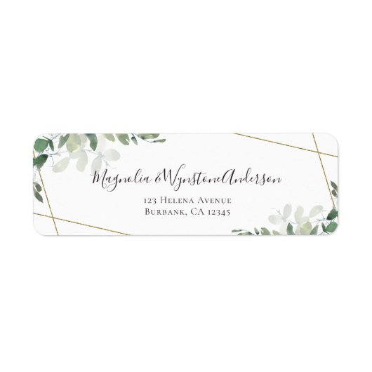 Eucalyptus Greenery Elegant Weddenschap Label (Voorkant)