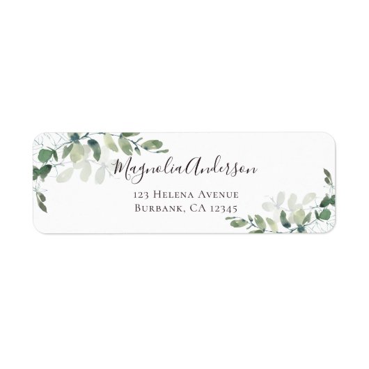 Eucalyptus Greenery Elegant Weddenschap Label (Voorkant)