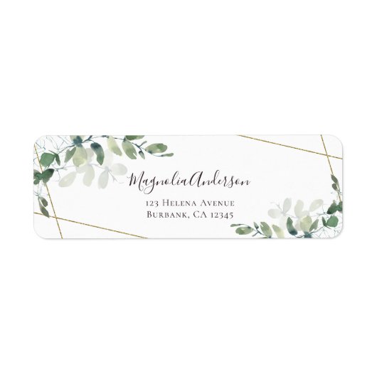 Eucalyptus Greenery Elegant Weddenschap Label (Voorkant)
