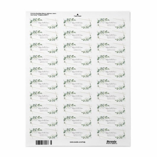 Eucalyptus Greenery Elegant Weddenschap Label (Full Sheet)