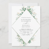 Eucalyptus Greenery Elegant Wedding Aankondiging (Voorkant)
