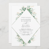 Eucalyptus Greenery Elegant Wedding Aankondiging (Voorkant / Achterkant)