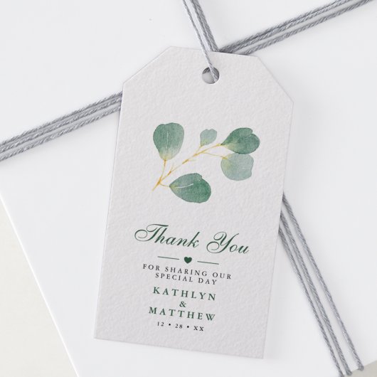 Eucalyptus Greenery Elegant Wedding Bedankt Cadeaulabel
