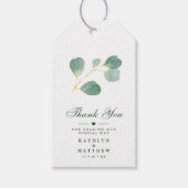 Eucalyptus Greenery Elegant Wedding Bedankt Cadeaulabel (Voorkant)